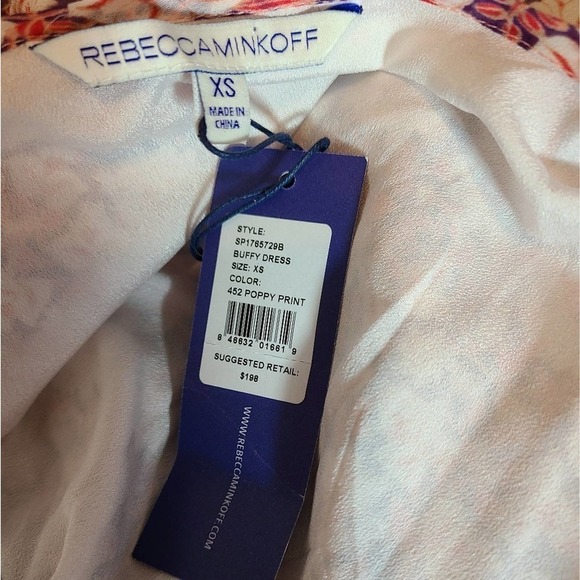 Rebecca Minkoff Floral Buffy Midi Pink Dress XS NWT - Picture 8 of 9